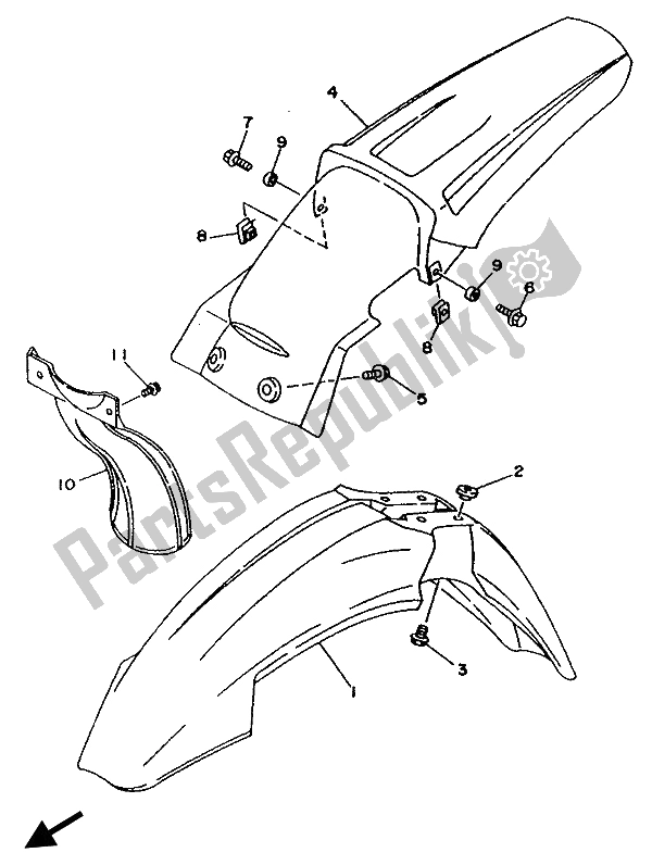 Tutte le parti per il Parafango del Yamaha YZF 250 LC 1994