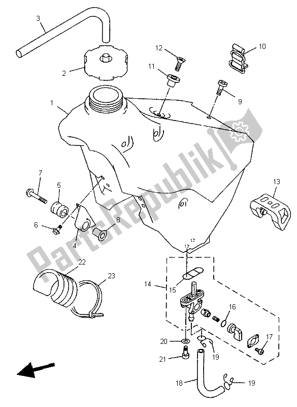Todas las partes para Depósito De Combustible de Yamaha YZ 250 1996