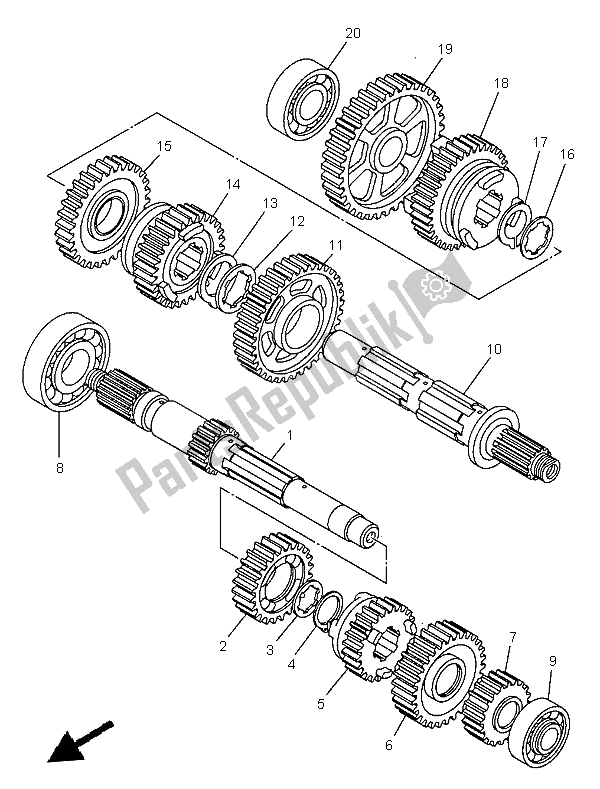 All parts for the Transmission of the Yamaha XVS 650 Dragstar 1999