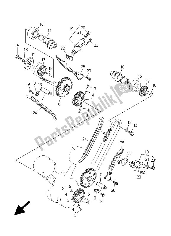 Todas las partes para árbol De Levas Y Cadena de Yamaha XVS 1100A Dragstar Classic 2005