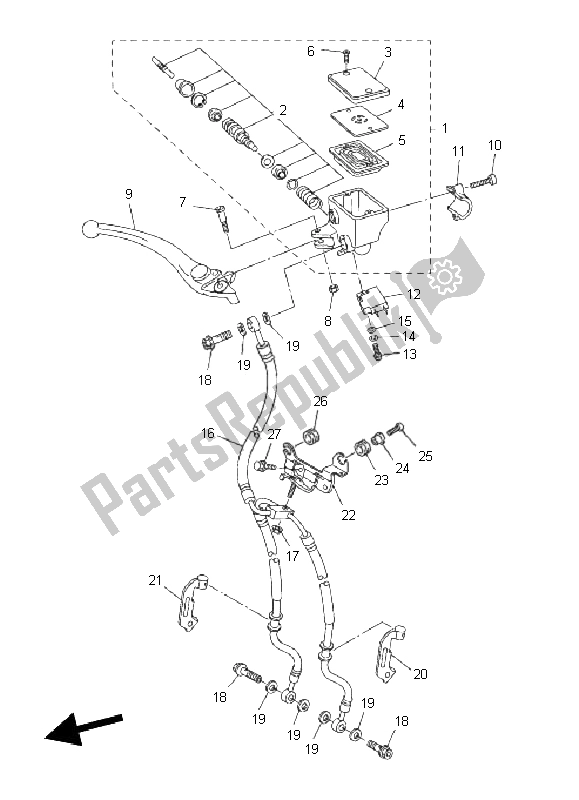 Tutte le parti per il Pompa Freno Anteriore del Yamaha FZ8 N 800 2011