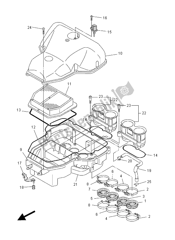 All parts for the Intake of the Yamaha FZ1 S 1000 2012