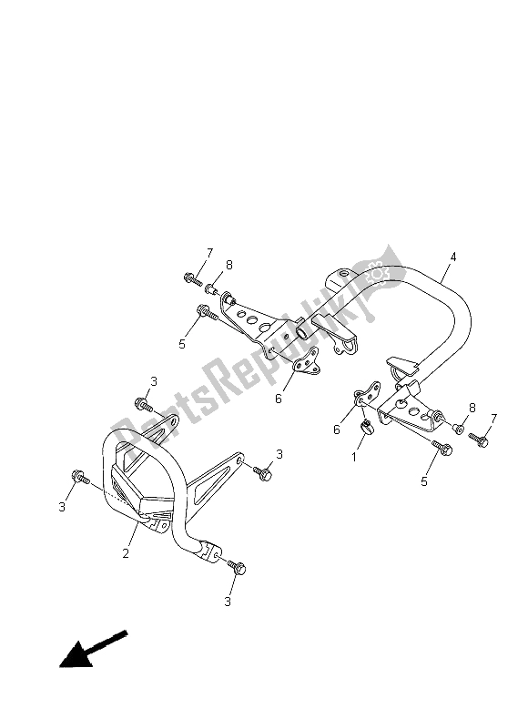 All parts for the Guard of the Yamaha YFZ 450 2008