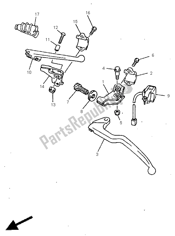 Tutte le parti per il Impugnatura Interruttore E Leva del Yamaha YZ 400F 1999