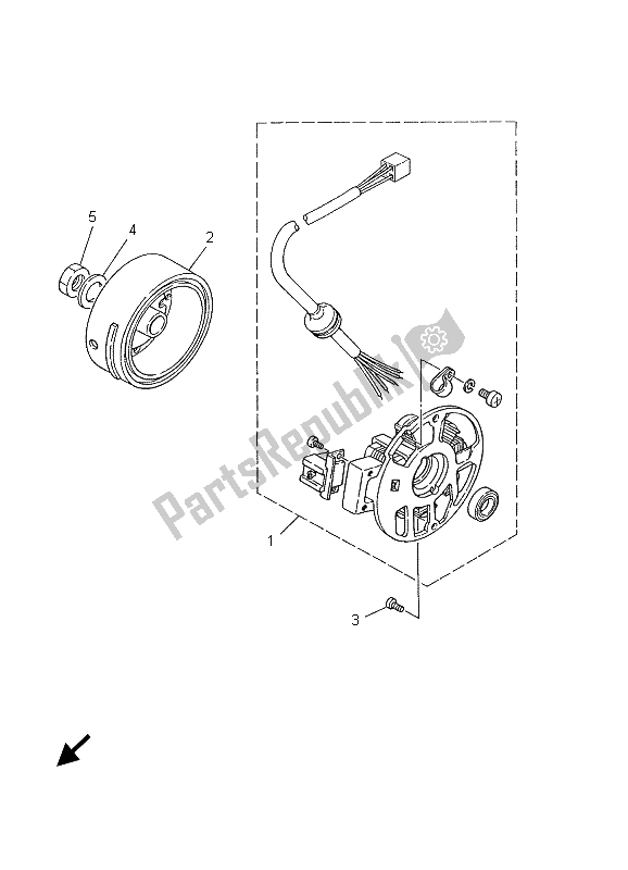 All parts for the Generator of the Yamaha CS 50R AC JOG 2006