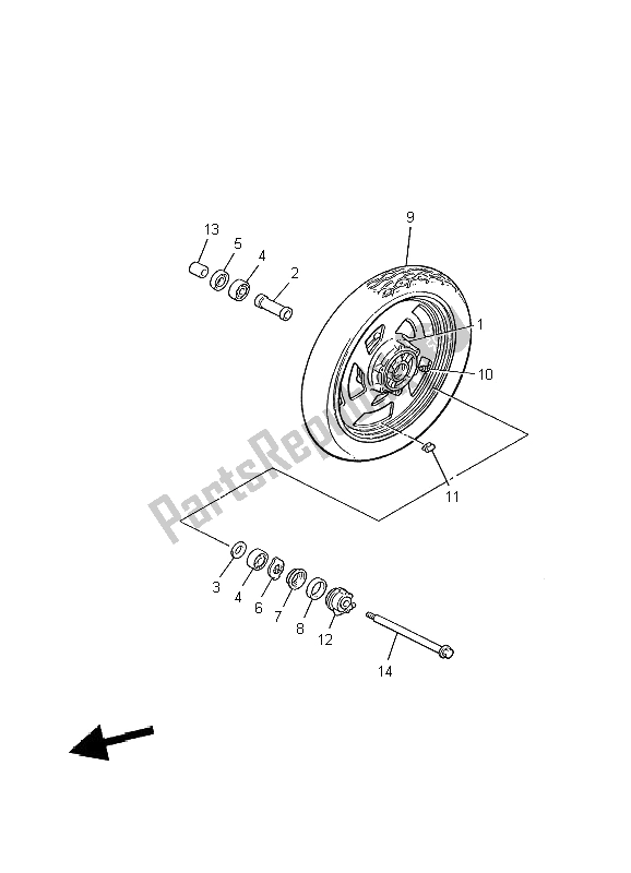 Tutte le parti per il Ruota Anteriore del Yamaha V MAX 12 1200 2002