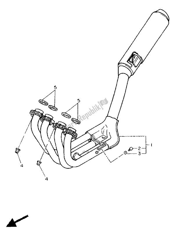 Toutes les pièces pour le échappement du Yamaha FZ 750 Genesis 1991