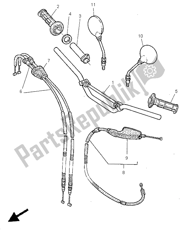 Todas las partes para Manija De Dirección Y Cable de Yamaha TT 600R 1997