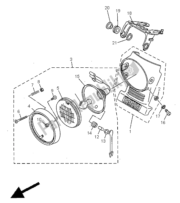 Alle onderdelen voor de Koplamp van de Yamaha SR 125 1998