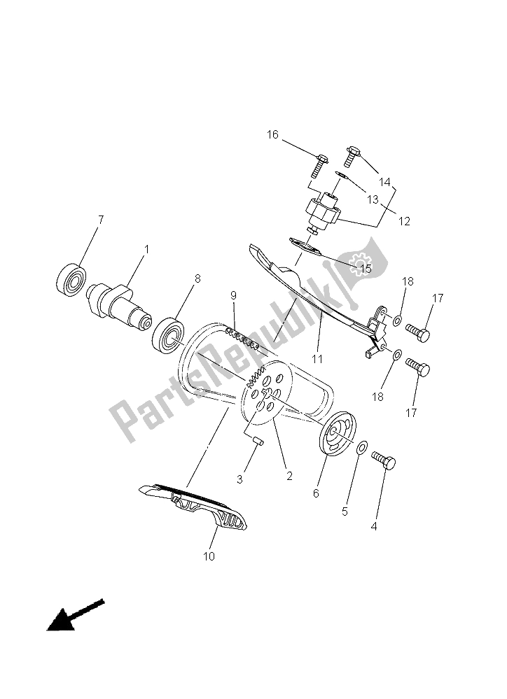 All parts for the Camshaft & Chain of the Yamaha YFM 450 Fwad IRS Grizzly 4X4 2015