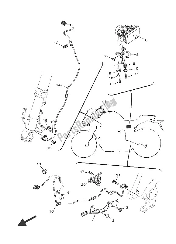 Wszystkie części do Elektryczny 3 Yamaha MT 10 1000 2016