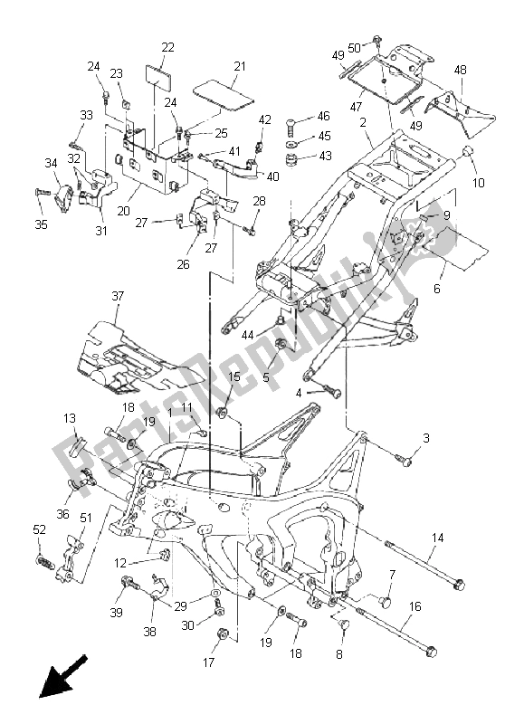 Alle onderdelen voor de Kader van de Yamaha FZ6 N 600 2005