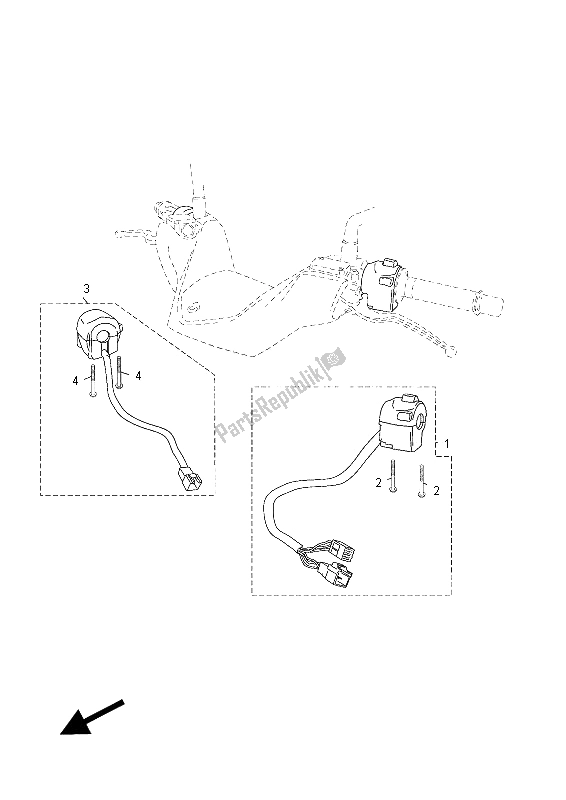 All parts for the Handle Switch & Lever of the Yamaha YP 125R X MAX 2012