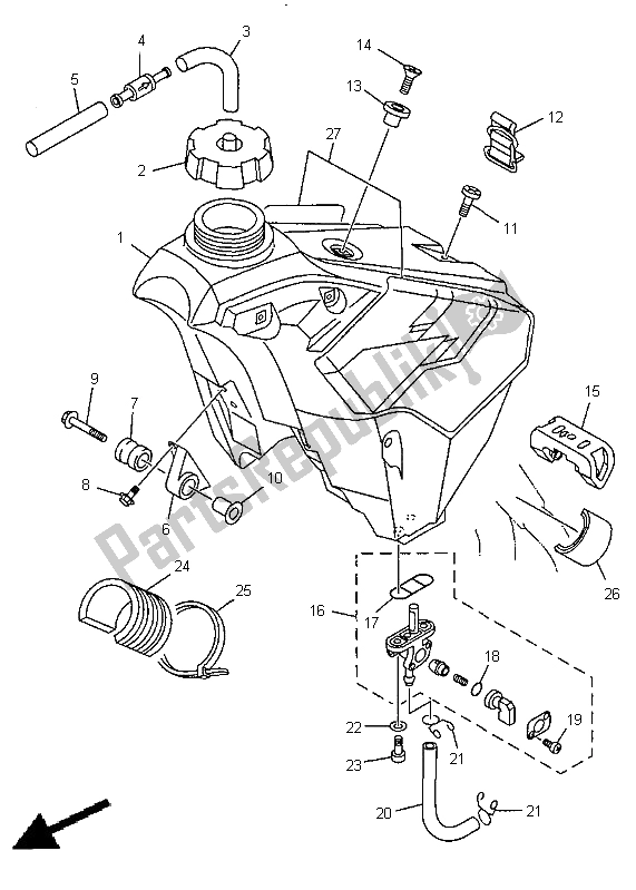 Todas las partes para Depósito De Combustible de Yamaha YZ 250 1999