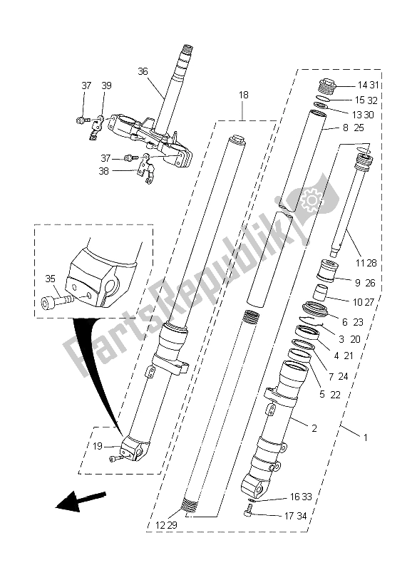 Tutte le parti per il Forcella Anteriore del Yamaha XT 660X 2006