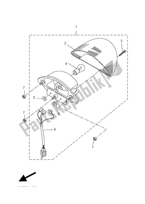 All parts for the Taillight of the Yamaha YQ 50L Aerox 50 TH Anniversary 2012