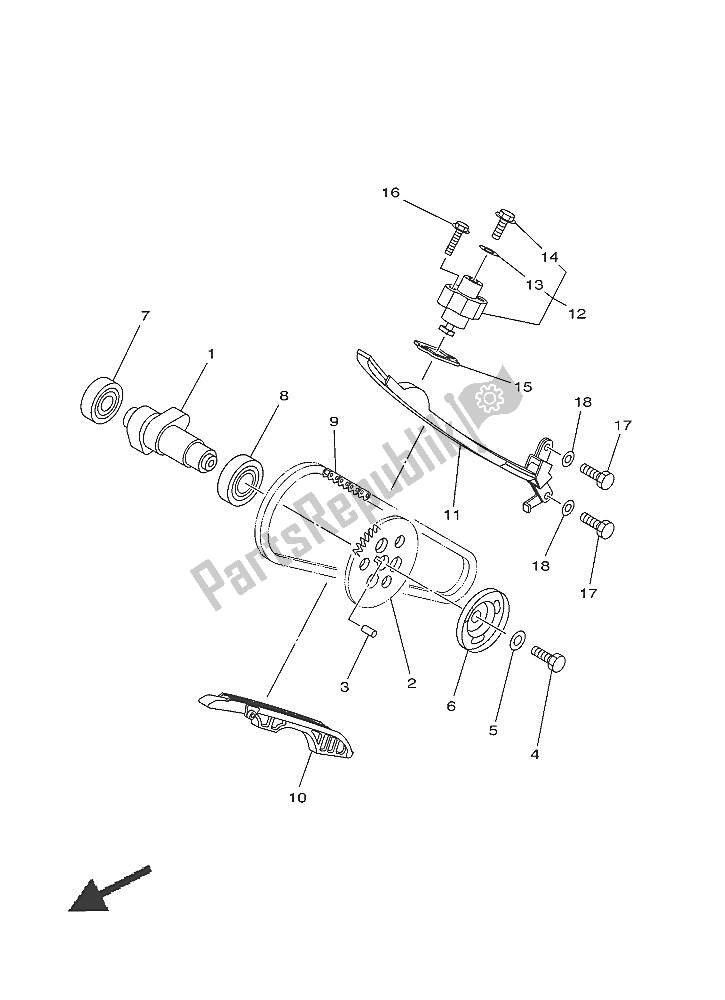 All parts for the Camshaft & Chain of the Yamaha YFM 450 Fwad IRS Grizzly 4X4 2016