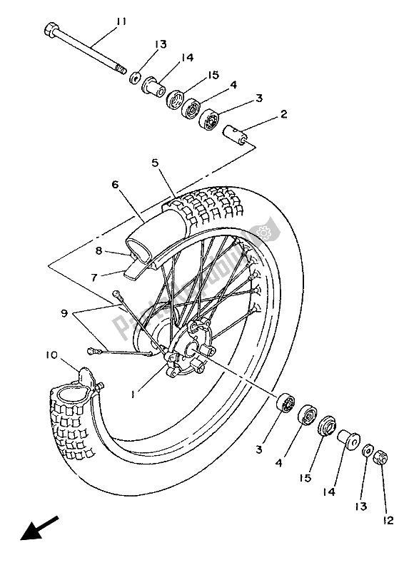 Wszystkie części do Przednie Ko? O Yamaha YZ 80 1988