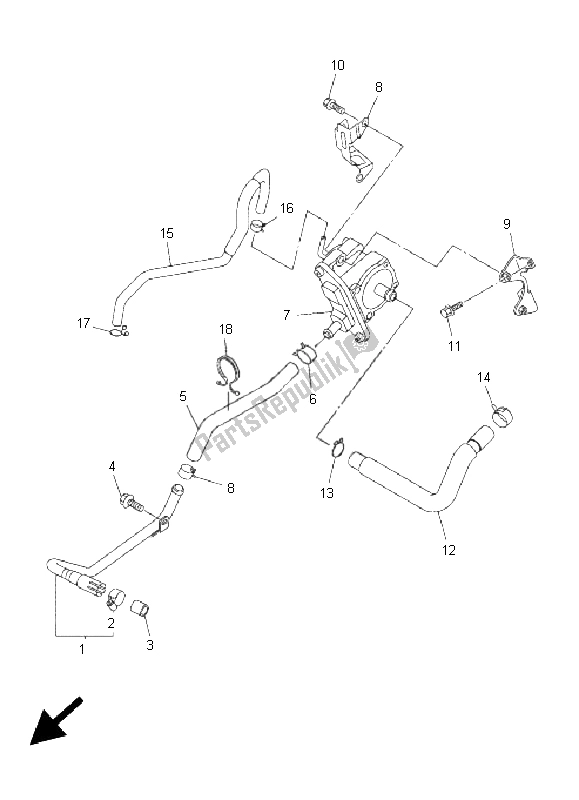 All parts for the Air Induction System of the Yamaha WR 450F 2005