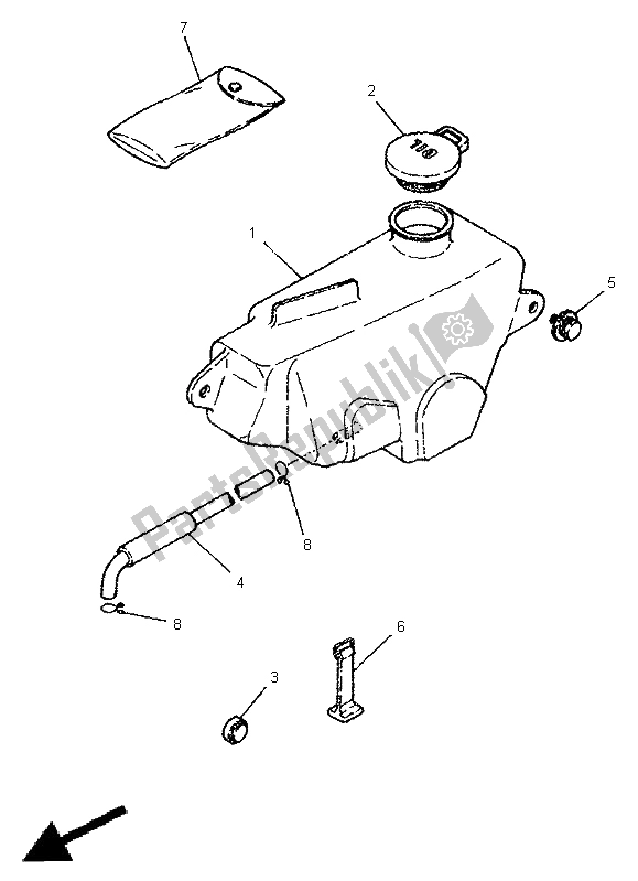 Alle onderdelen voor de Olie Tank van de Yamaha PW 80 1999