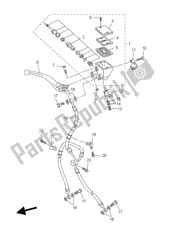 Tutte le parti per il Pompa Freno Anteriore del Yamaha MT 03 25 KW 660 2006