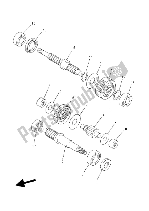 All parts for the Transmission of the Yamaha VP 250 X City 2010