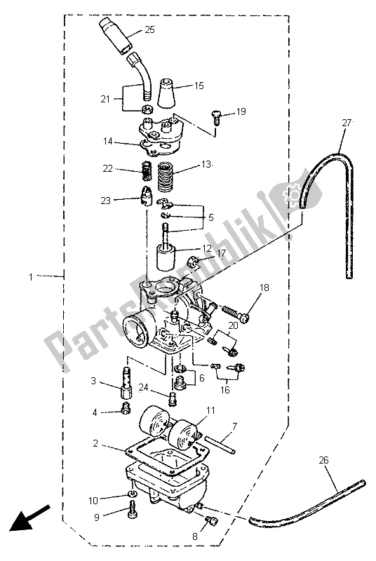 Tutte le parti per il Carburatore del Yamaha PW 80 1996