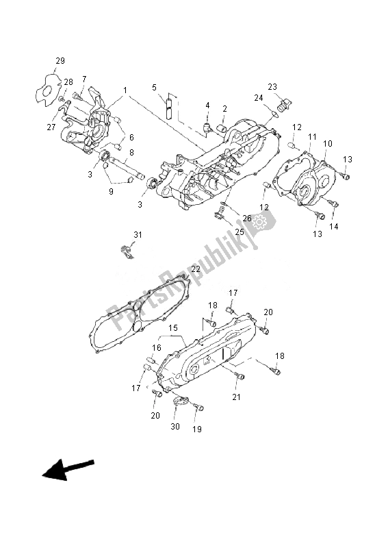 Todas las partes para Caja Del Cigüeñal de Yamaha EW 50N Slider 2010