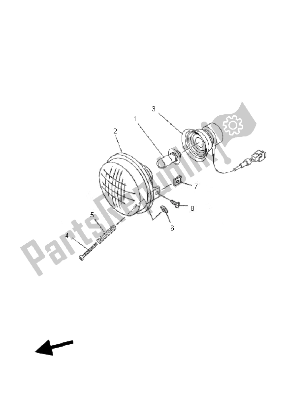 Todas as partes de Farol do Yamaha YFM 350 Grizzly 2X4 2010