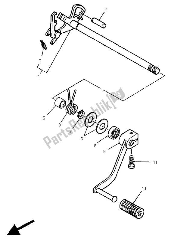 Toutes les pièces pour le Arbre De Changement du Yamaha SR 125 1998