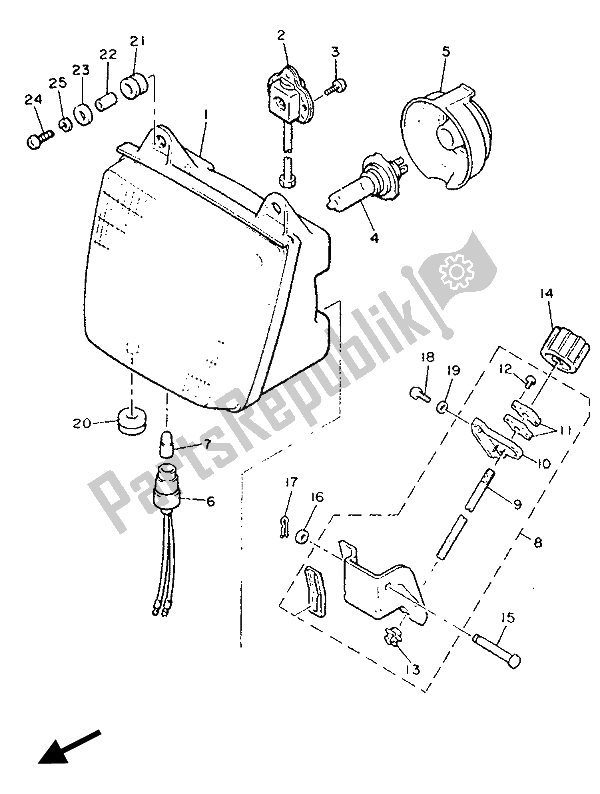 Toutes les pièces pour le Phare du Yamaha XVZ 13 TD Venture Royal 1300 1990