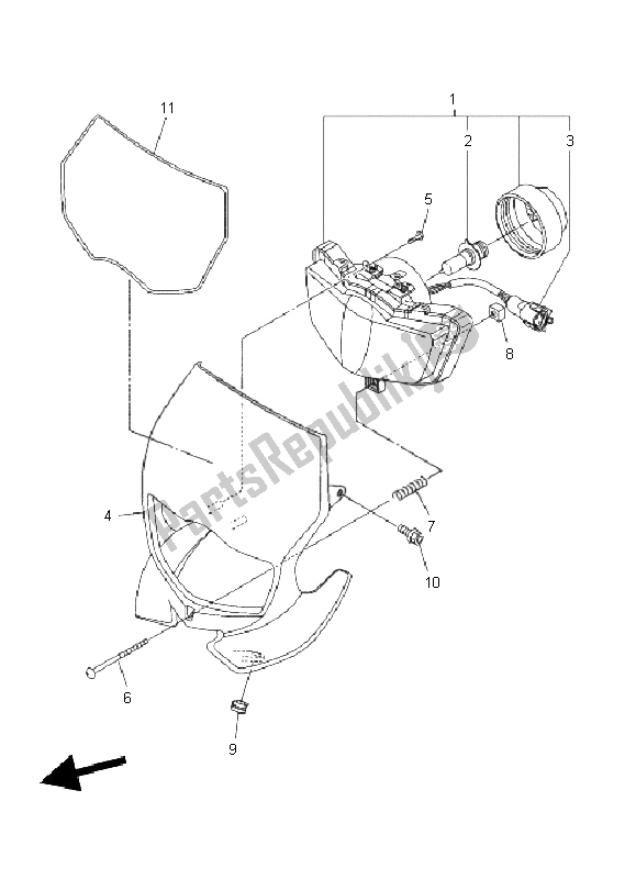 Tutte le parti per il Faro del Yamaha WR 450F 2011