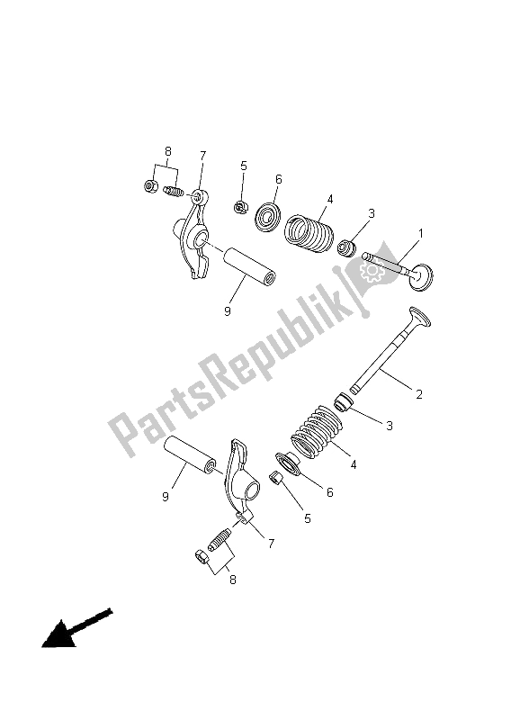 All parts for the Valve of the Yamaha TT R 50E 2012