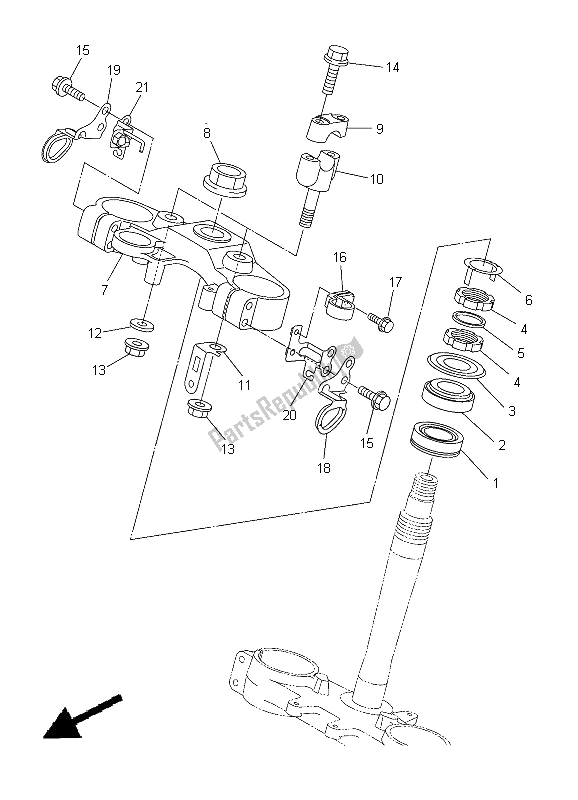 All parts for the Steering of the Yamaha WR 250R 2012