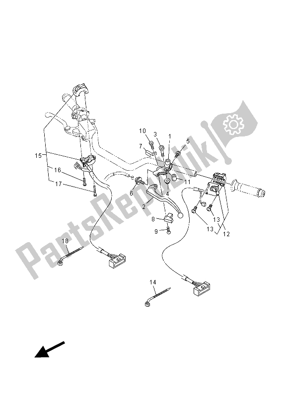 Tutte le parti per il Impugnatura Interruttore E Leva del Yamaha MT-07 700 2015