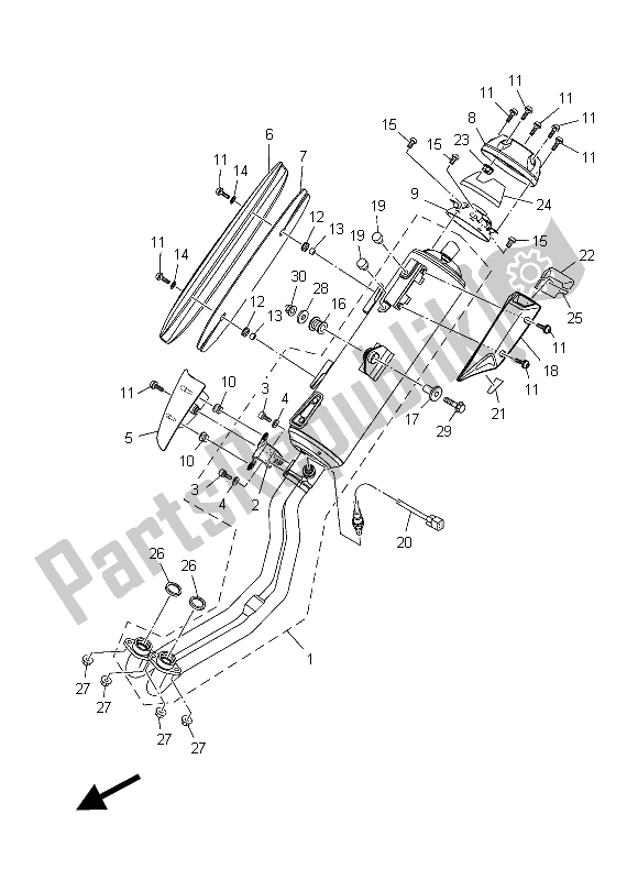 Tutte le parti per il Scarico del Yamaha XP 500A 2015