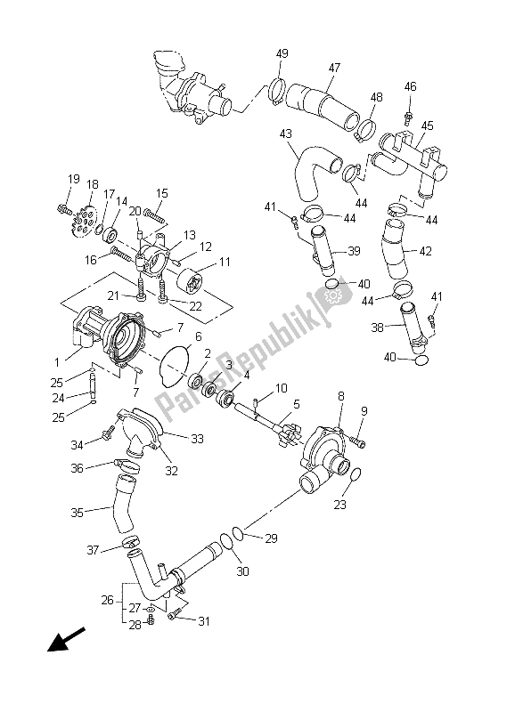 Toutes les pièces pour le Pompe à Eau du Yamaha FZS 1000 S Fazer 2003