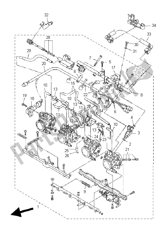 All parts for the Intake 2 of the Yamaha FJR 1300A 2007