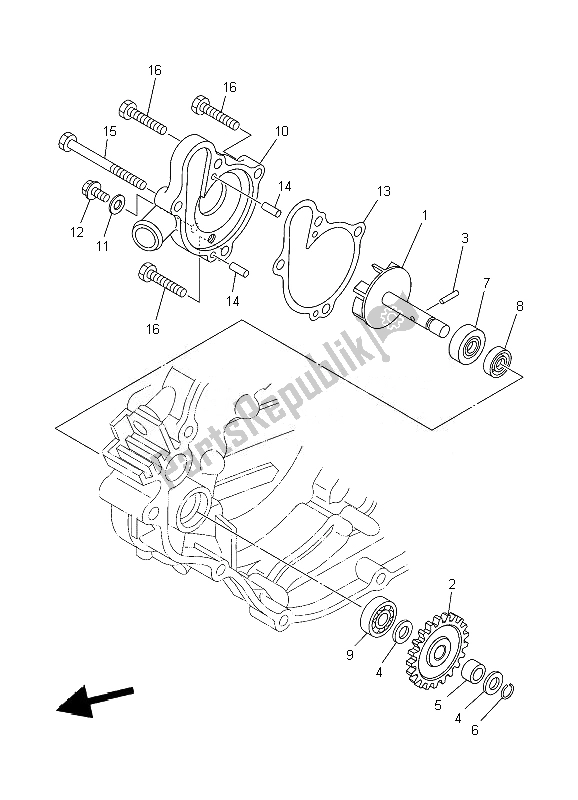 Toutes les pièces pour le Pompe à Eau du Yamaha YZ 125 2007