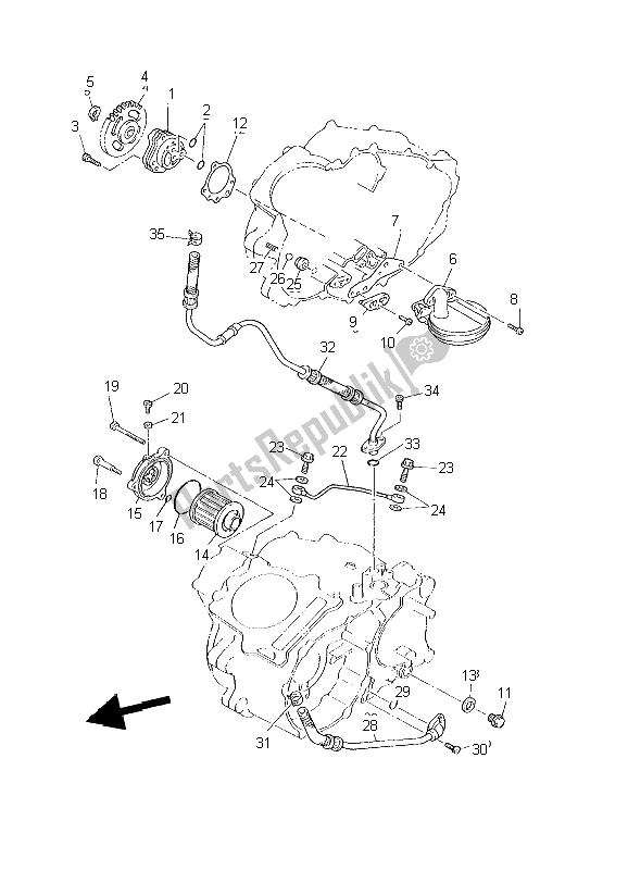 Todas las partes para Bomba De Aceite de Yamaha XT 600E 2002