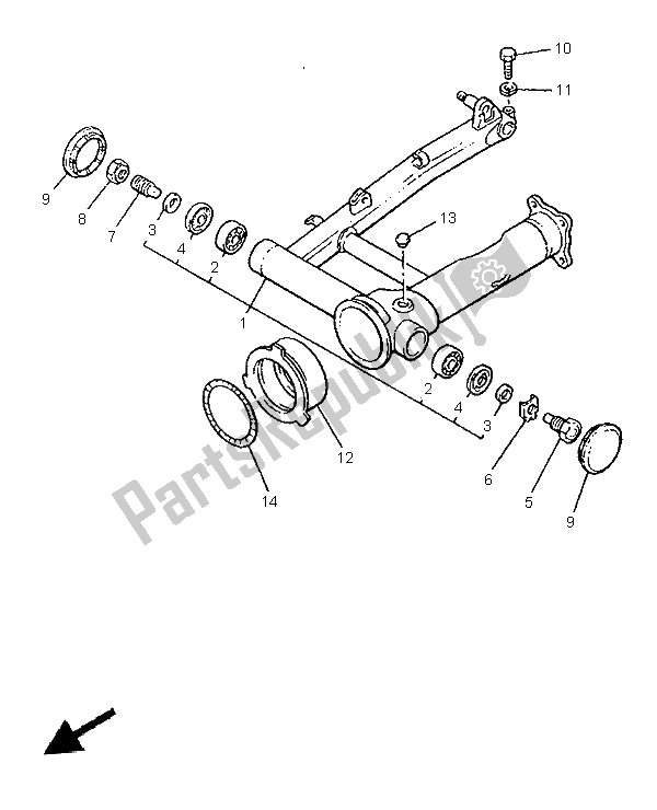 Toutes les pièces pour le Bras Arrière du Yamaha V MAX 12 1200 1999