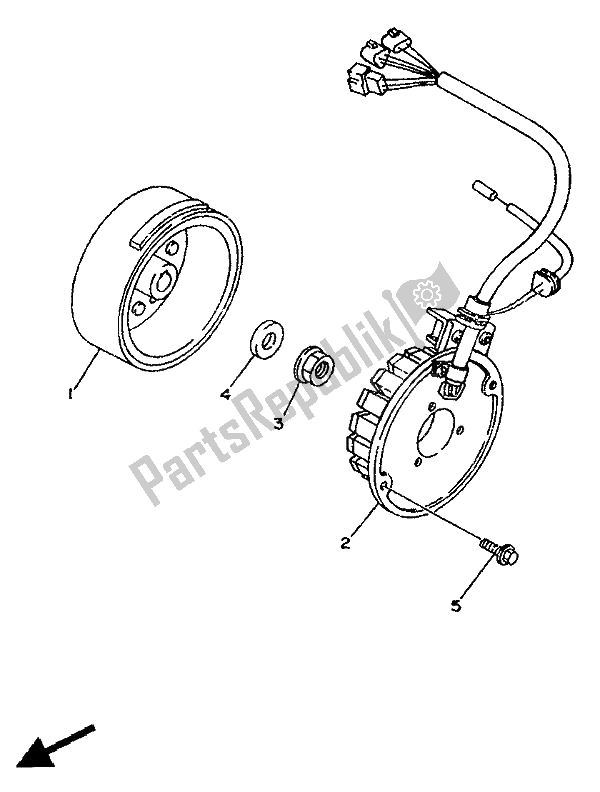 Tutte le parti per il Generatore (per At) del Yamaha TDR 125 1994