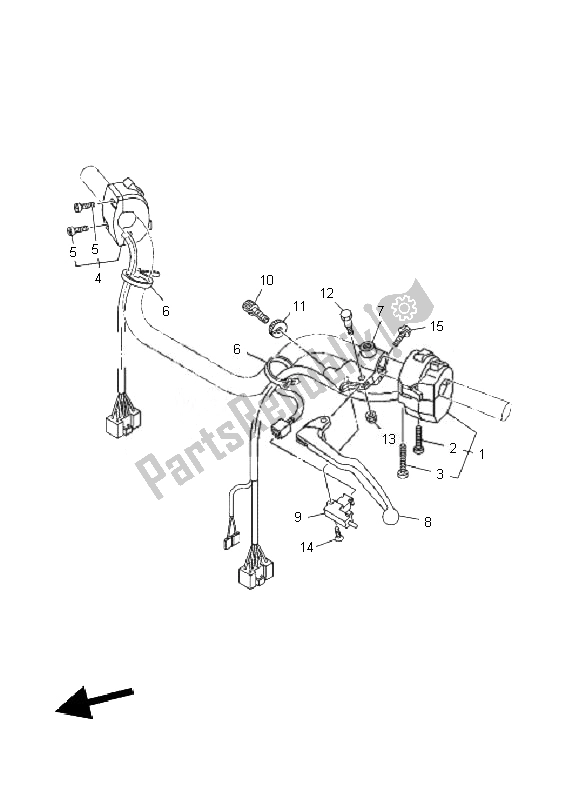 All parts for the Handle Switch & Lever of the Yamaha TDM 900 2010