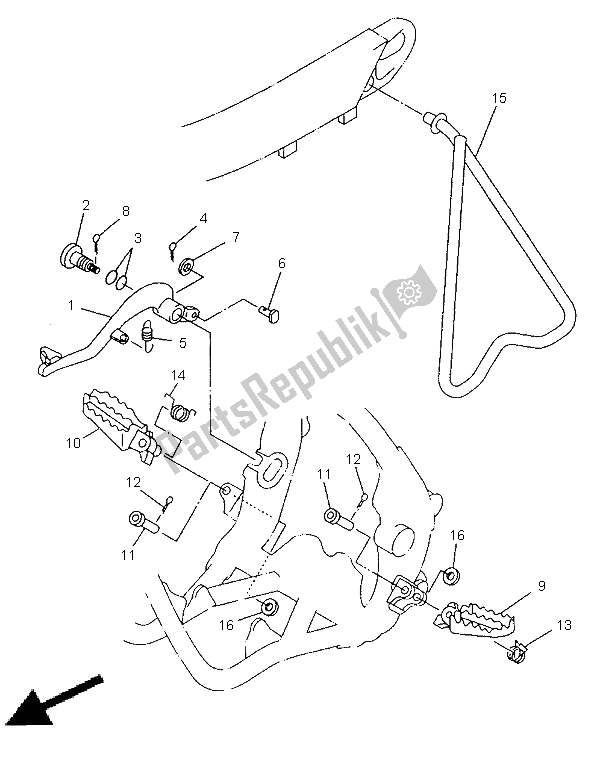 Todas las partes para Soporte Y Reposapiés de Yamaha YZ 250 1999