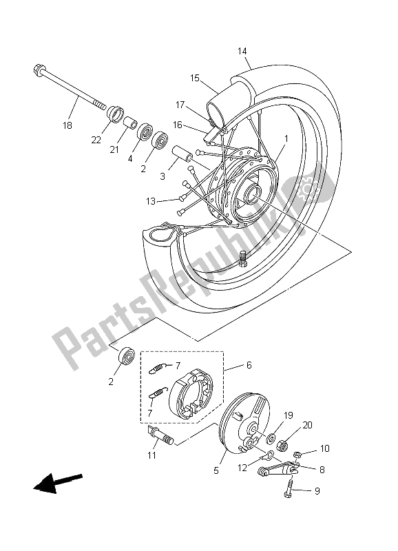 All parts for the Front Wheel (sw) of the Yamaha TT R 125E SW LW 2006