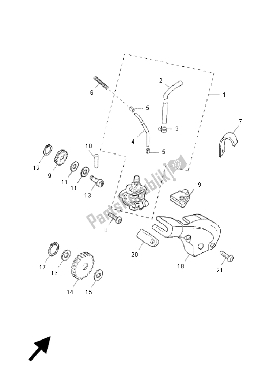 All parts for the Oil Pump of the Yamaha TZR 50 2006