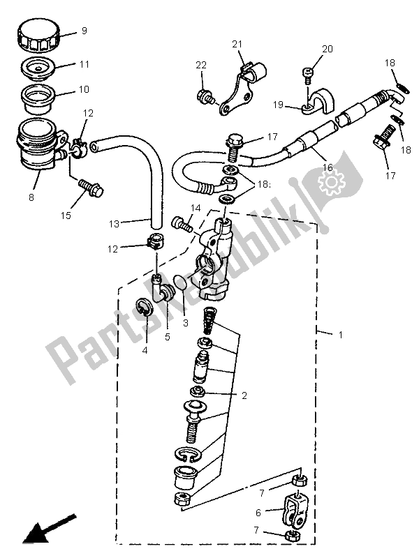 Wszystkie części do Tylny Cylinder G?ówny Yamaha YZ 125 LC 1995