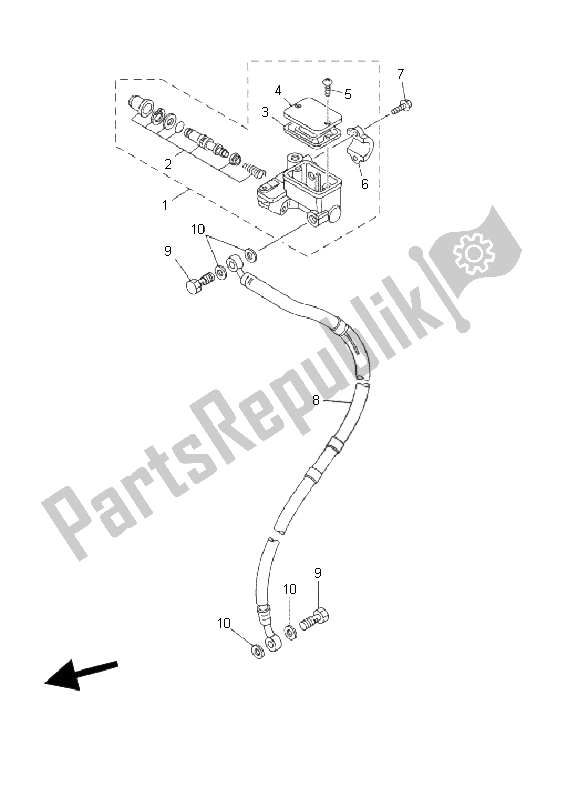 Todas las partes para Cilindro Maestro Delantero de Yamaha DT 125X 2006