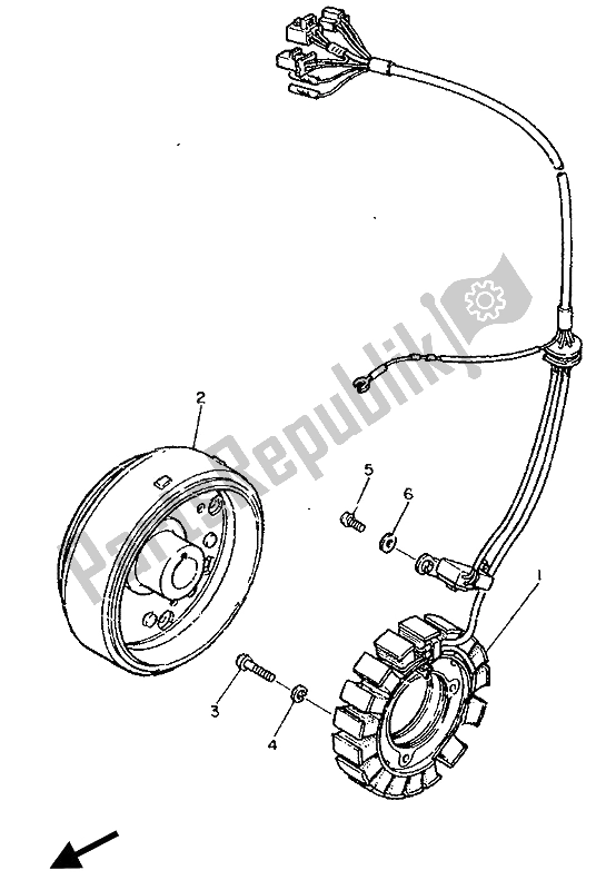 Todas las partes para Generador de Yamaha XT 600Z Tenere 1990