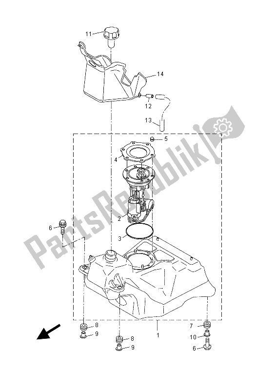 Tutte le parti per il Serbatoio Di Carburante del Yamaha YP 125R MBL2 2015